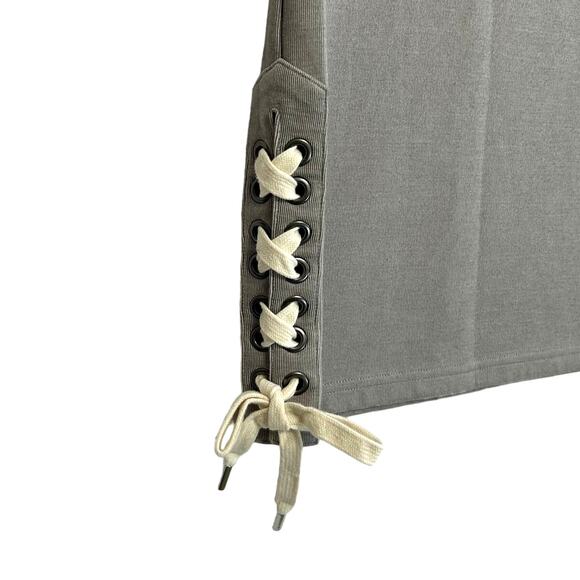 L.L. Bean Signature Side Tie Short Sleeve Tunic Top NWT Women's Sz M Gray Cotton - Picture 4 of 6